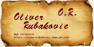 Oliver Rubaković vizit kartica